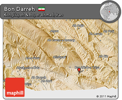 Satellite 3D Map of Bon Darreh