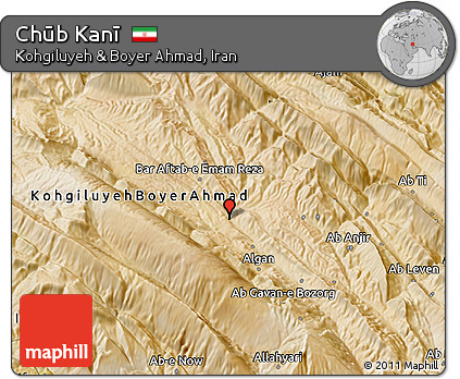 Satellite 3D Map of Chūb Kanī
