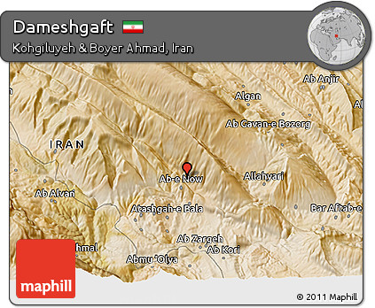 Satellite 3D Map of Dameshgaft