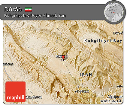 Satellite 3D Map of Dūrāb