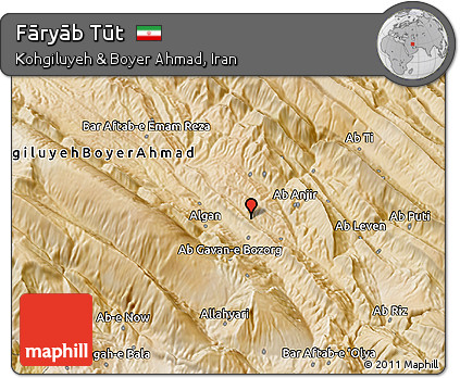 Satellite 3D Map of Fāryāb Tūt
