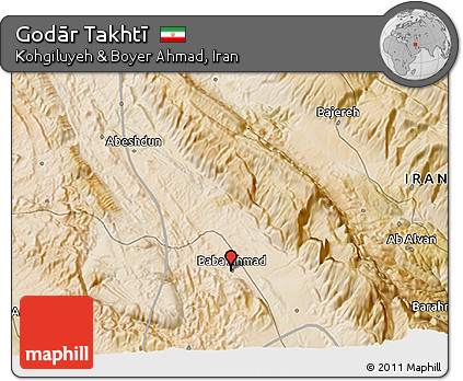 Satellite 3D Map of Godār Takhtī