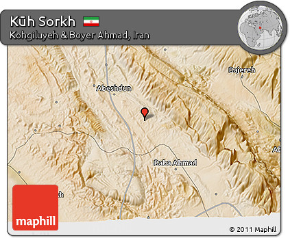 Satellite 3D Map of Kūh Sorkh