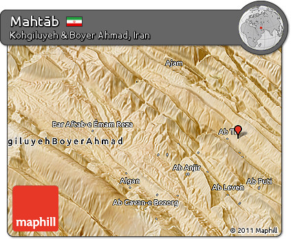 Satellite 3D Map of Mahtāb