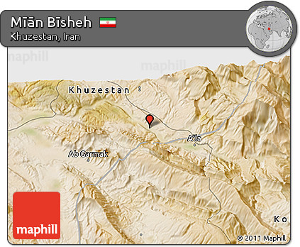 Satellite 3D Map of Mīān Bīsheh