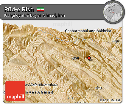Satellite 3D Map of Rūd-e Rīsh