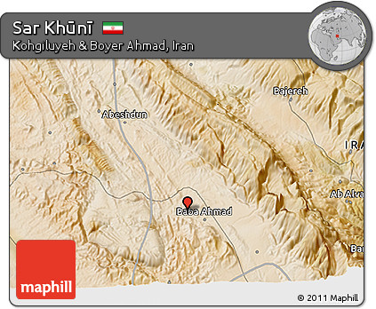 Satellite 3D Map of Sar Khūnī