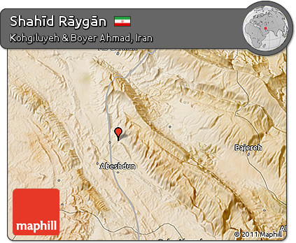 Satellite 3D Map of Shahīd Rāygān