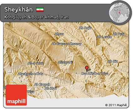 Satellite 3D Map of Sheykhān