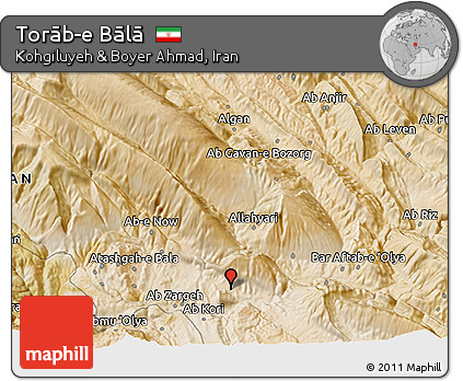Satellite 3D Map of Torāb-e Bālā
