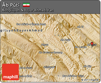 Satellite 3D Map of Āb Pūtī