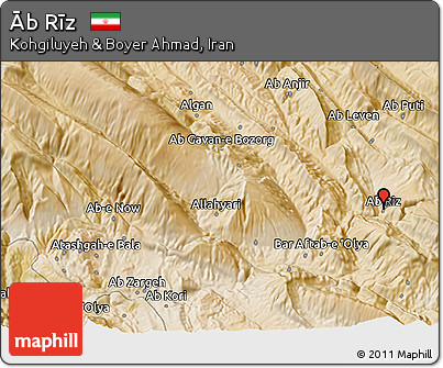Satellite 3D Map of Āb Rīz