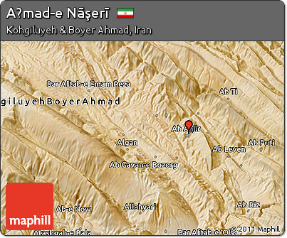 Satellite 3D Map of Aḩmad-e Nāşerī