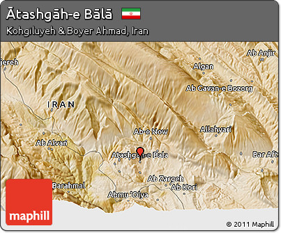 Satellite 3D Map of Ātashgāh-e Bālā