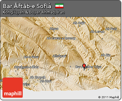 Satellite 3D Map of Bar Āftāb-e Soflá