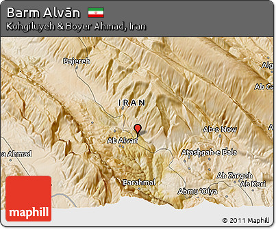 Satellite 3D Map of Barm Alvān