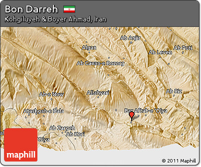 Satellite 3D Map of Bon Darreh