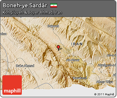 Satellite 3D Map of Boneh-ye Sardār