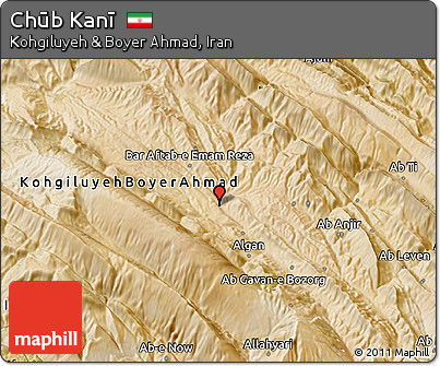 Satellite 3D Map of Chūb Kanī