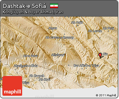 Satellite 3D Map of Dashtak-e Soflá