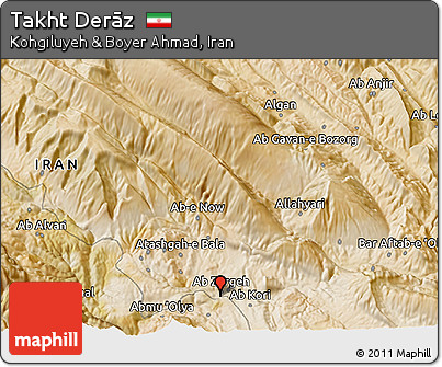 Satellite 3D Map of Takht Derāz