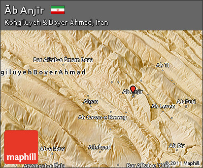 Satellite 3D Map of Āb Anjīr
