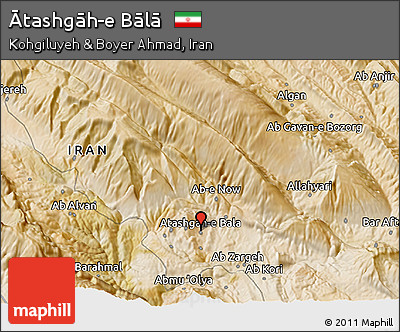 Satellite 3D Map of Ātashgāh-e Bālā