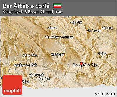 Satellite 3D Map of Bar Āftāb-e Soflá