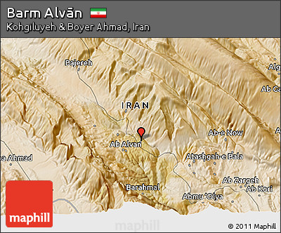 Satellite 3D Map of Barm Alvān