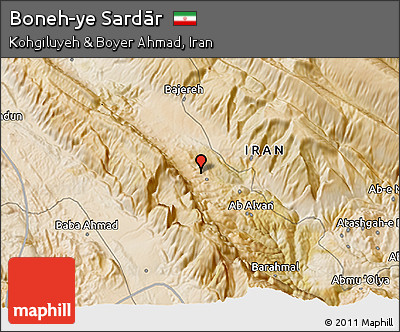 Satellite 3D Map of Boneh-ye Sardār
