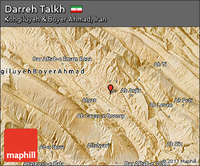 Satellite 3D Map of Darreh Talkh
