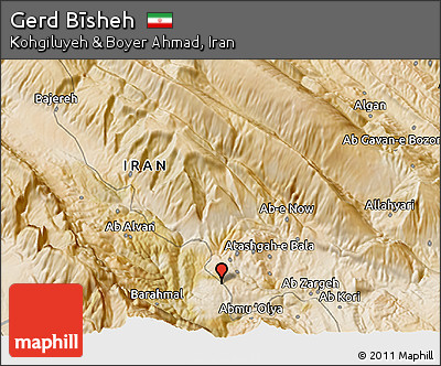 Satellite 3D Map of Gerd Bīsheh