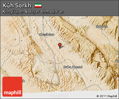Satellite 3D Map of Kūh Sorkh