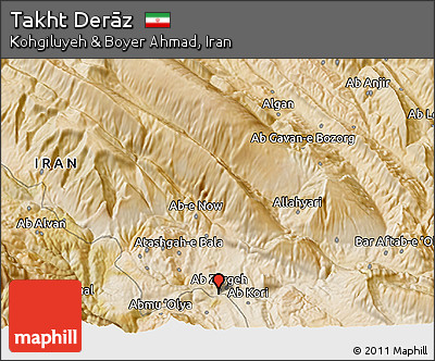 Satellite 3D Map of Takht Derāz