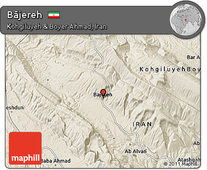 Shaded Relief 3D Map of Bājereh