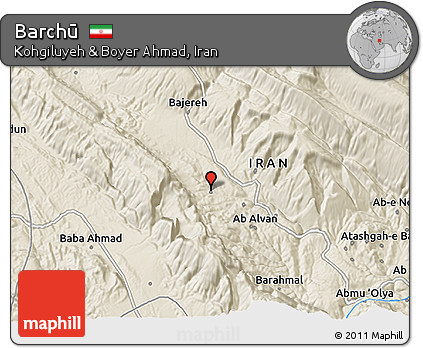 Shaded Relief 3D Map of Barchū