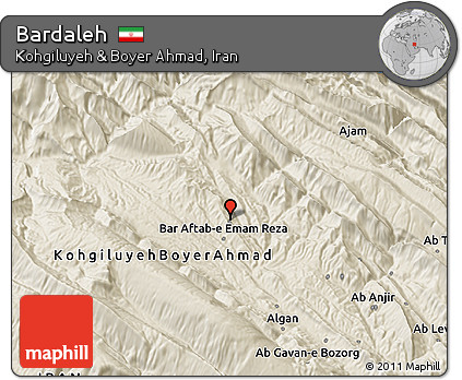 Shaded Relief 3D Map of Bardaleh