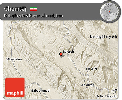 Shaded Relief 3D Map of Chamtāj