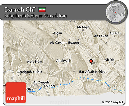 Shaded Relief 3D Map of Darreh Chī