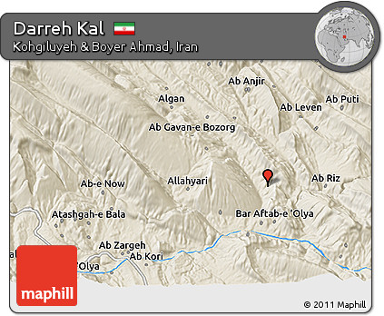 Shaded Relief 3D Map of Darreh Kal