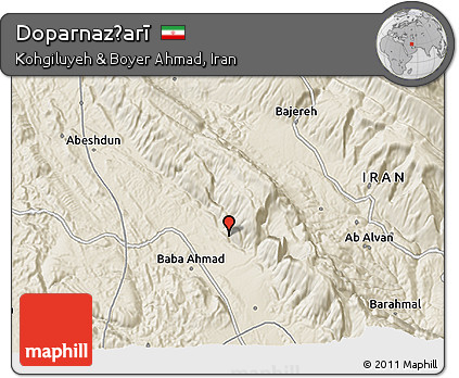 Shaded Relief 3D Map of Doparnaz̧arī
