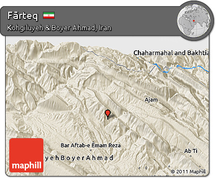 Shaded Relief 3D Map of Fārteq
