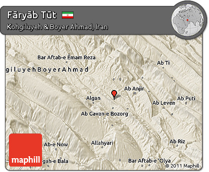 Shaded Relief 3D Map of Fāryāb Tūt
