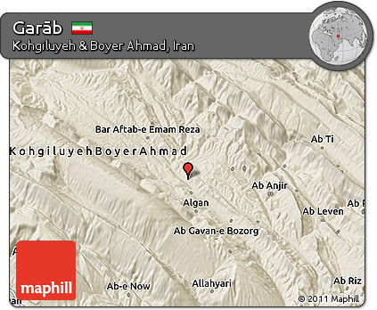 Shaded Relief 3D Map of Garāb