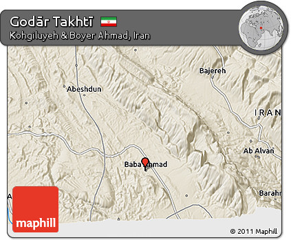 Shaded Relief 3D Map of Godār Takhtī