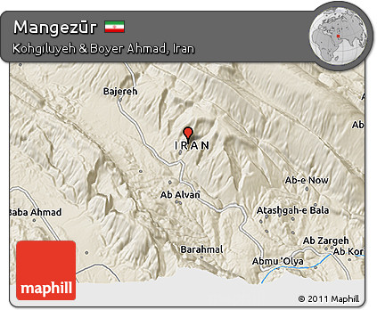 Shaded Relief 3D Map of Mangezūr
