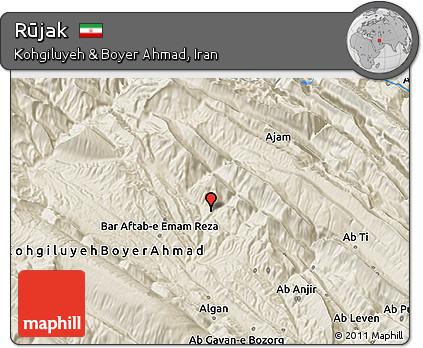 Shaded Relief 3D Map of Rūjak
