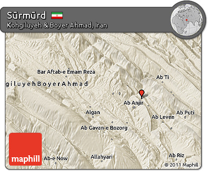 Shaded Relief 3D Map of Sūrmūrd