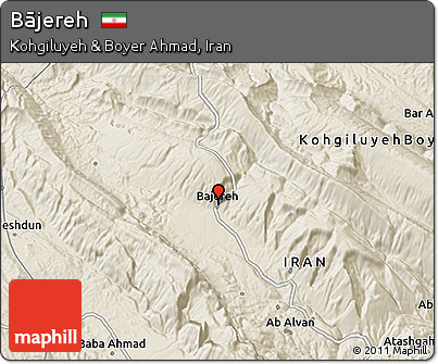 Shaded Relief 3D Map of Bājereh
