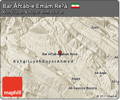 Shaded Relief 3D Map of Bar Āftāb-e Emām Reẕā